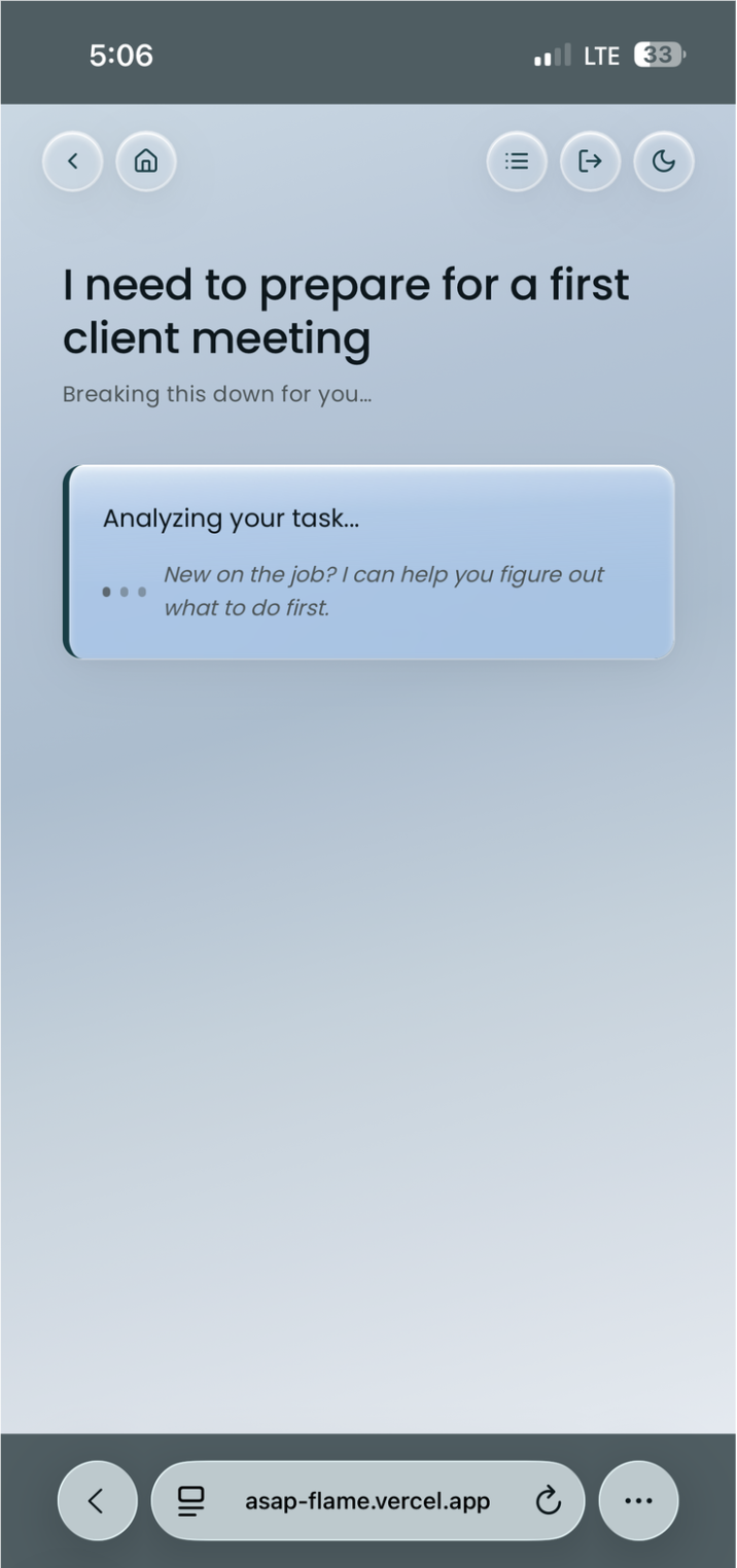 ASAP screen 2 — onboarding light
