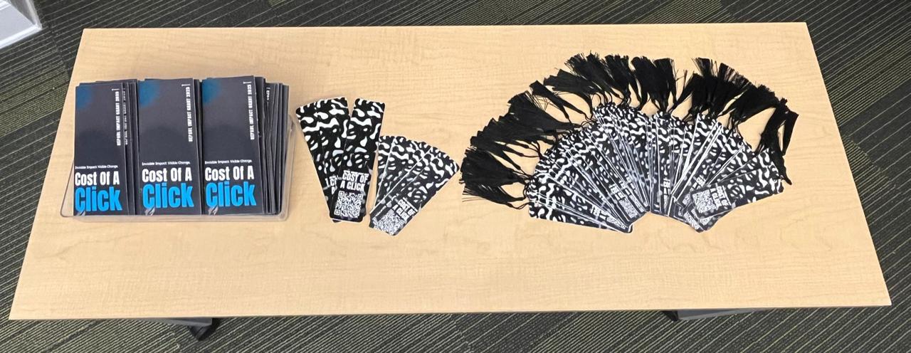 Exhibition marketing materials - brochures and research bookmarks