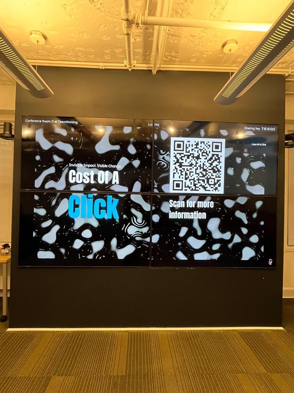 Cost of a Click video wall at DePaul exhibition